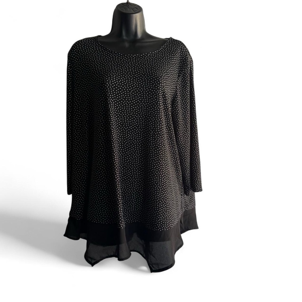 Adrianna Papell Black and White Polka Dot Tunic